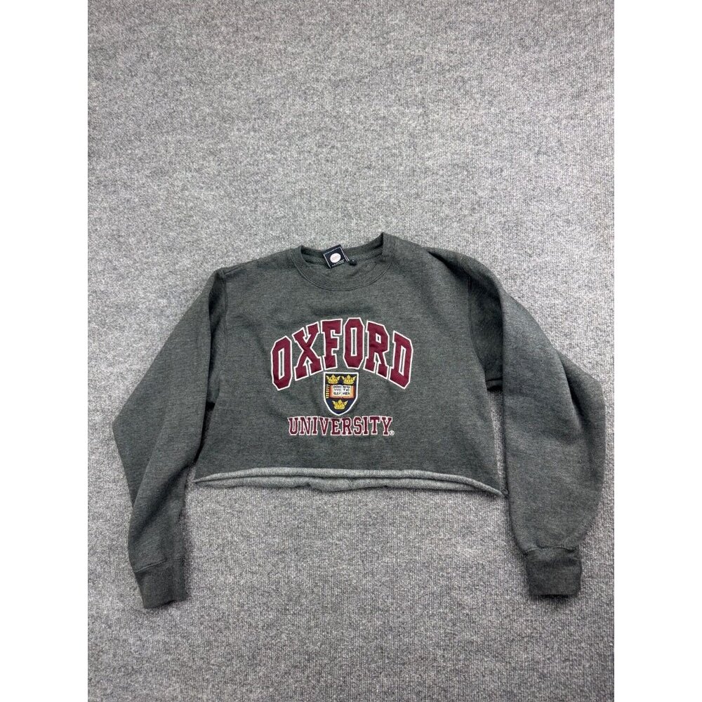 Oxford University Sweatshirt‎ Women's Large Gray Cropped Long Sleeve Pullover